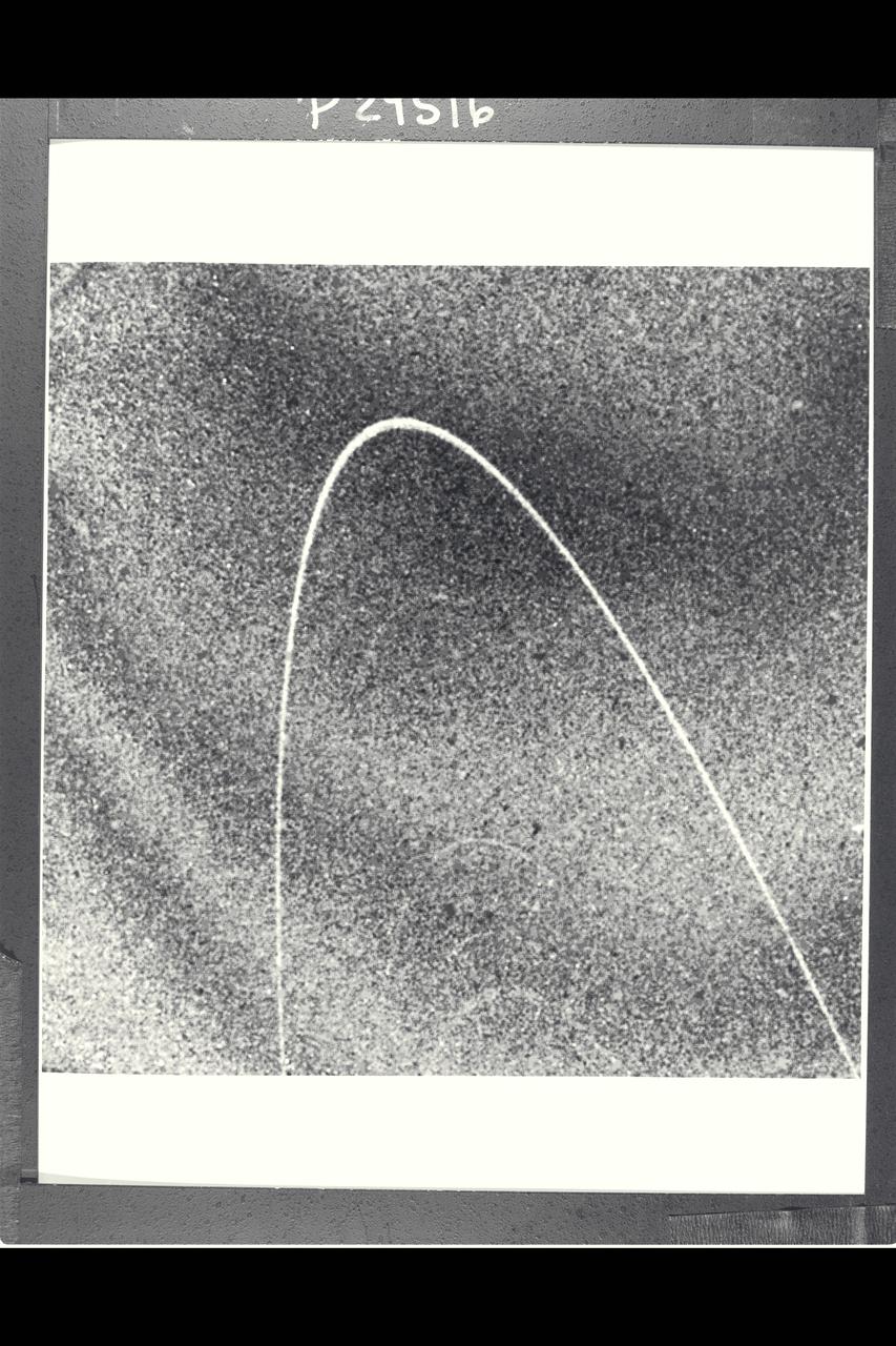 P-29516 BW Range: 125, 000 kilometers (78,000 miles) Voyager 2's wide-angle camera captured this view of the outer part of the Uranian ring system just 11 minutes before passing though the ring plane. The resolution in this clear-filter view is slightly better than 9 km (6 mi). The brightest, outermost ring is known as epsilon. Interior to epsilon lie (from top) the newly discovered 10th ring of Uranus--designated 1986UR1 and barely visible here--and then the delta, gamma and eta rings.