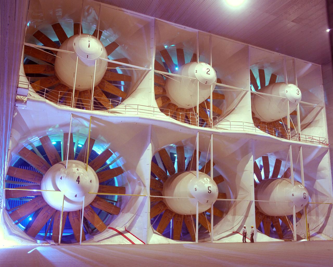 Ames National Full-Scale Aerodynamic Complex - NFAC; 80x120ft Wind Tunnel, drive fans during reconstruction process