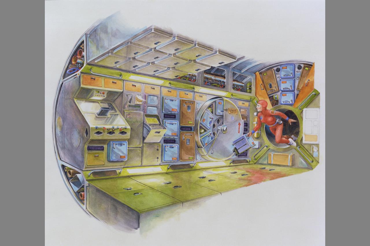 Artist: Roger Arno Space Station Life Sciences Payload module