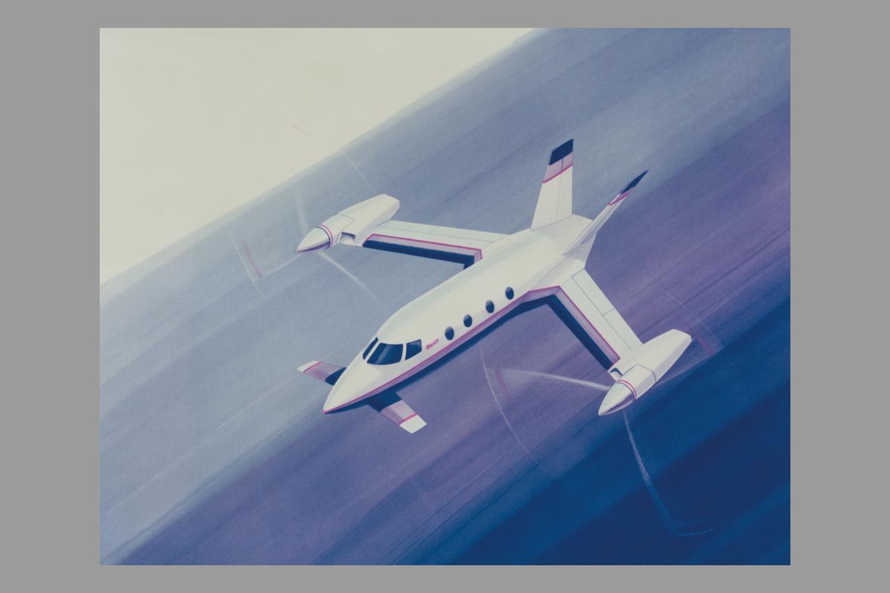 Artwork: Bell Textron Co. Bell Textron Tilt Rotor  Forward Swept Wing Configuration  (Bell-029564 Swept Wing Tilt Rotor Concept)