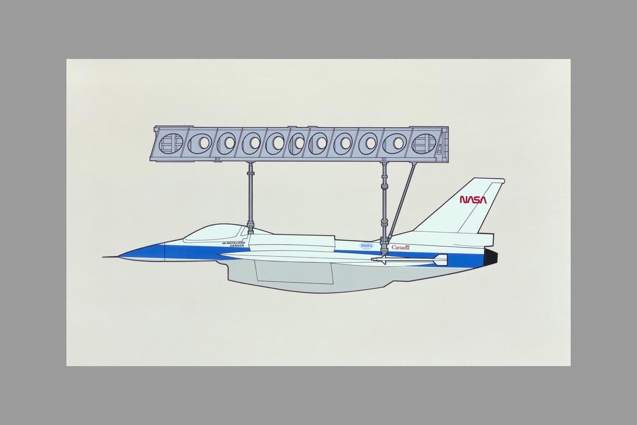 Drawing DARPA Ejector fighter model  (deHavilland/Canada/NASA) E-7