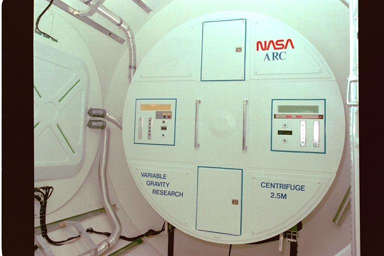 Ames Research Center's  2.5M Centrifuge Facility mock-up in Bldg N-244