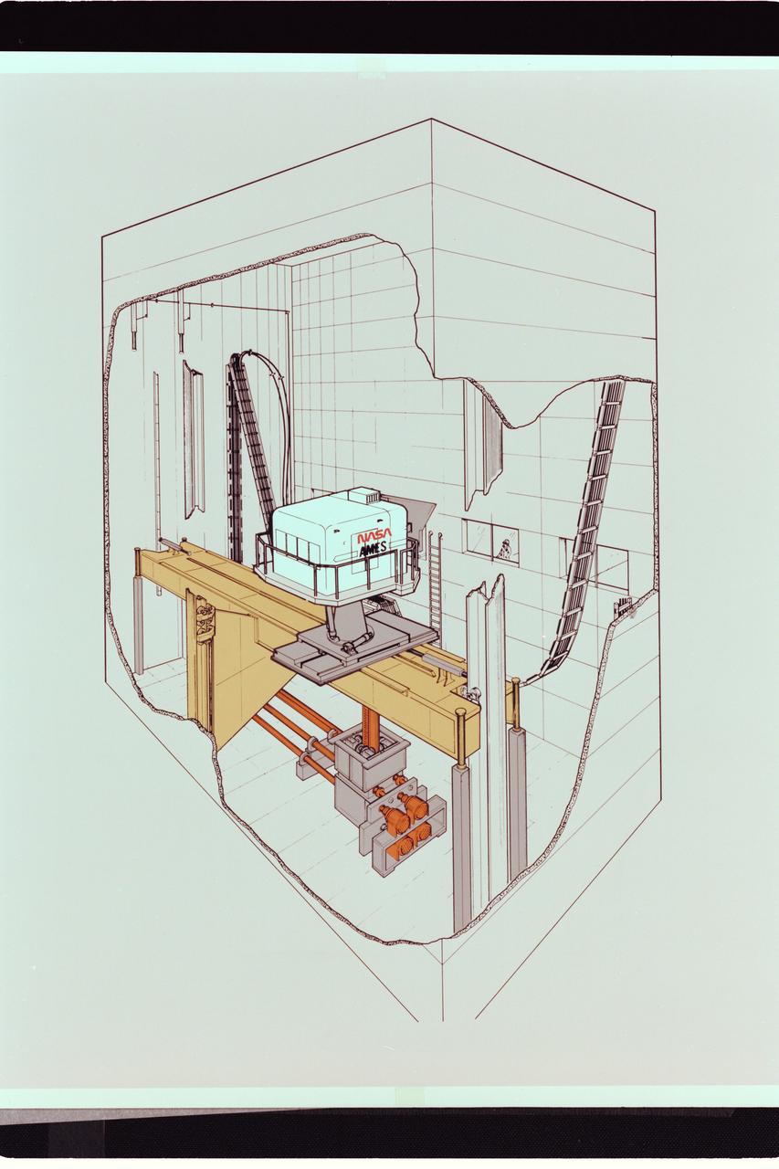 Artwork: cutaway N-243 Vertical Motion Simulator (VMS)
