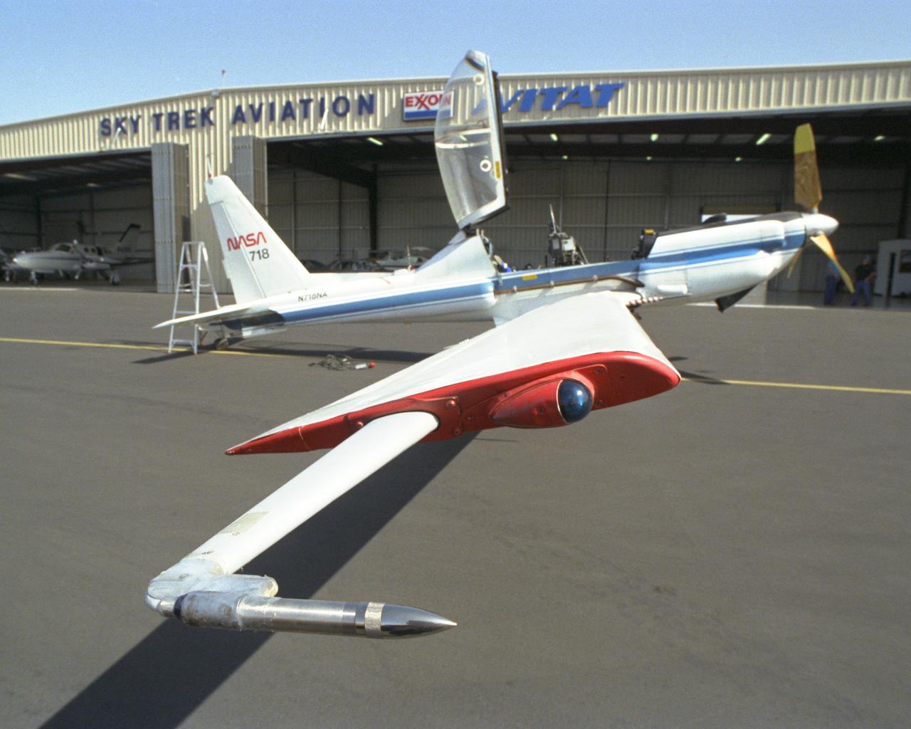 YO-3A (NASA 718) prepares for flight test on S-76C out of Modesto, CA