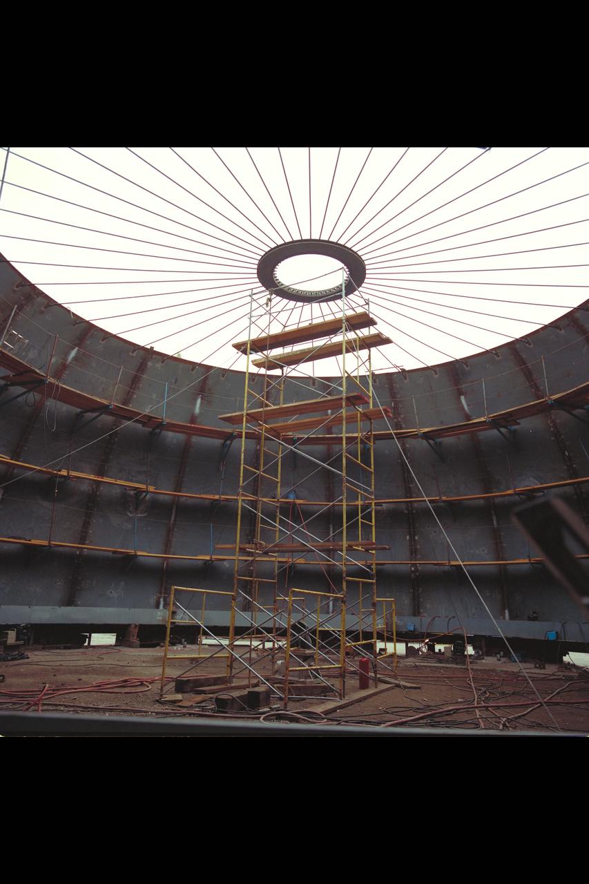 N-206 12ft Pressure Wind Tunnel reconstruction - looking out from inside of partially assembled test section