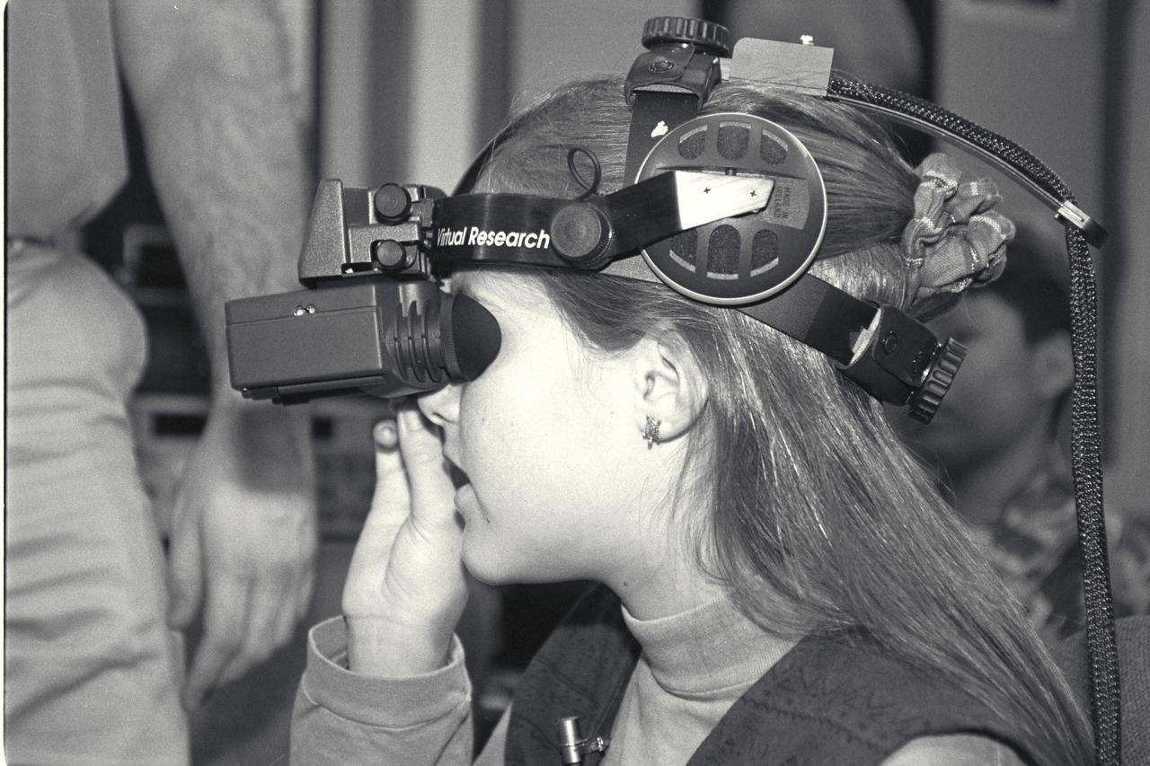 'Life from other Worlds' with McNair Middle School TROV robot explores under Antarctic ice - image during demo Ames reseacher Bob Hine leads students operating TROV