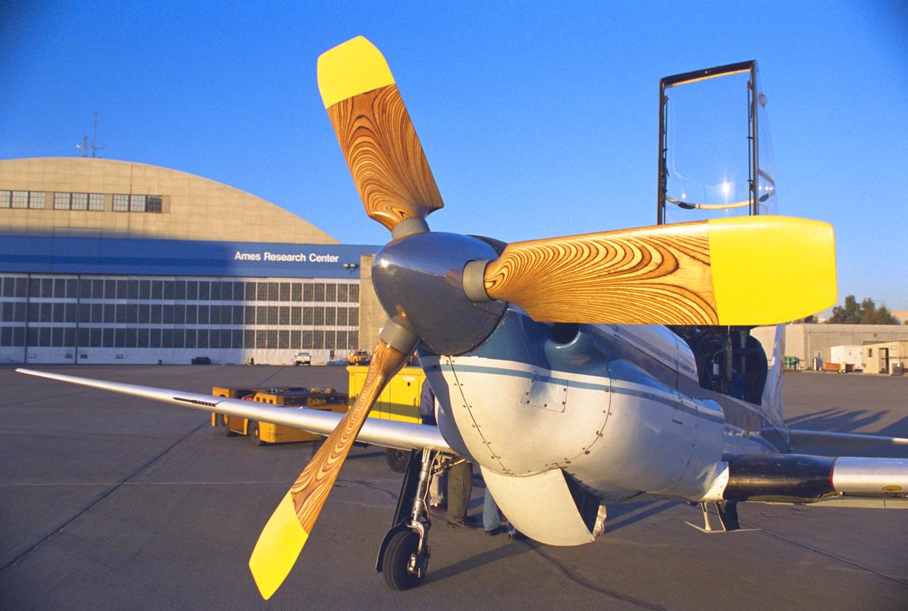 YO-3A (NASA-718) Flying Acoustic Platform: The Quiet Plane is used as a flying microphone platform to study aircraft noise, especially helicopter noise.