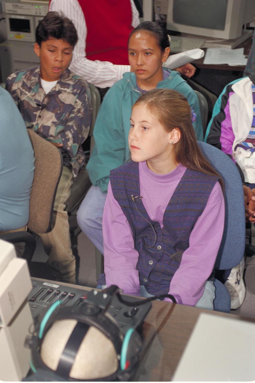 'Life from other Worlds' with McNair Middle School TROV robot explores under Antarctic ice - image during demo with students operating TROV
