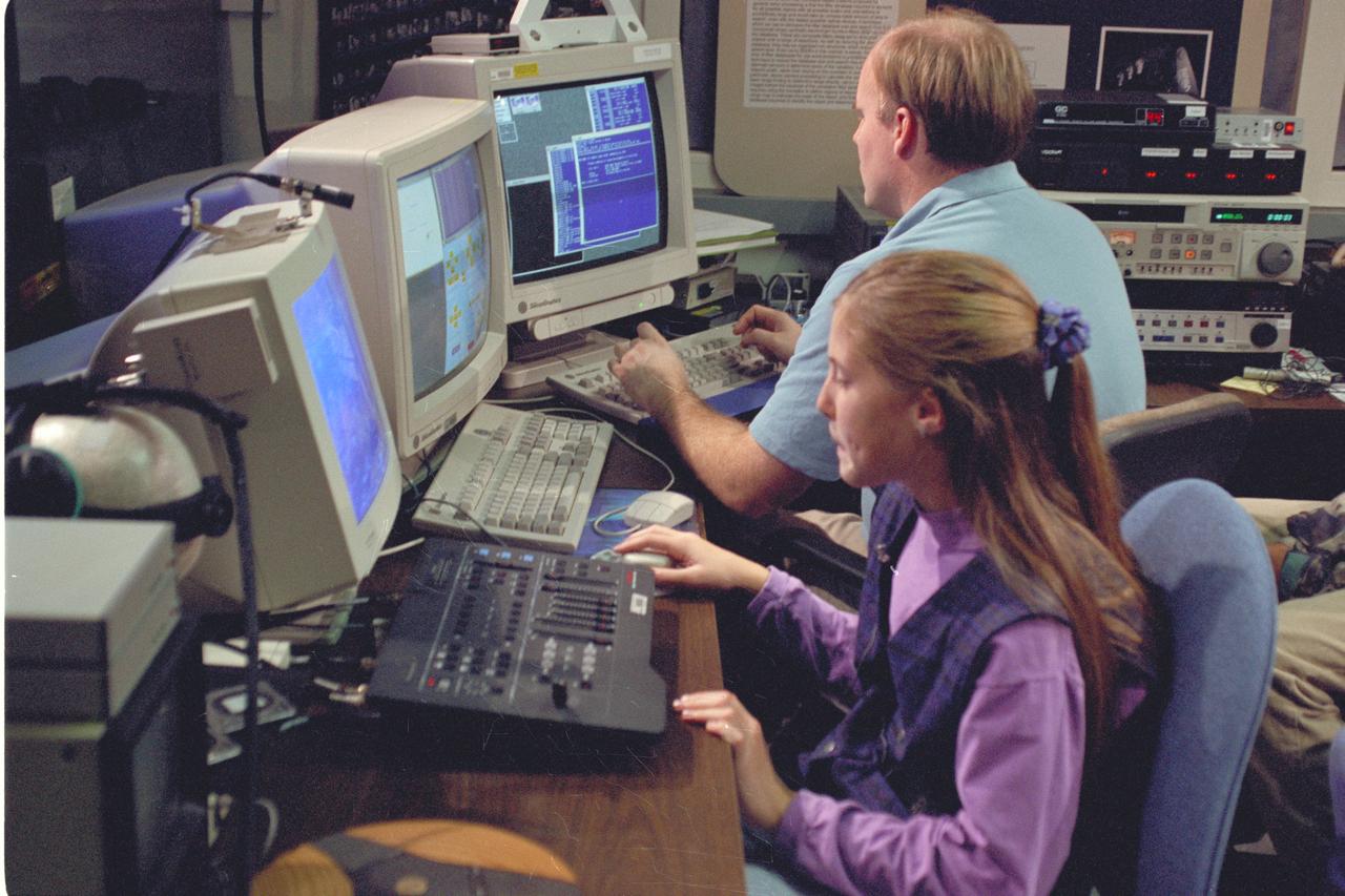 Life from other Worlds'  with McNair Middle School TROV robot explores under Antarctic ice-image during demo with students operating TROV