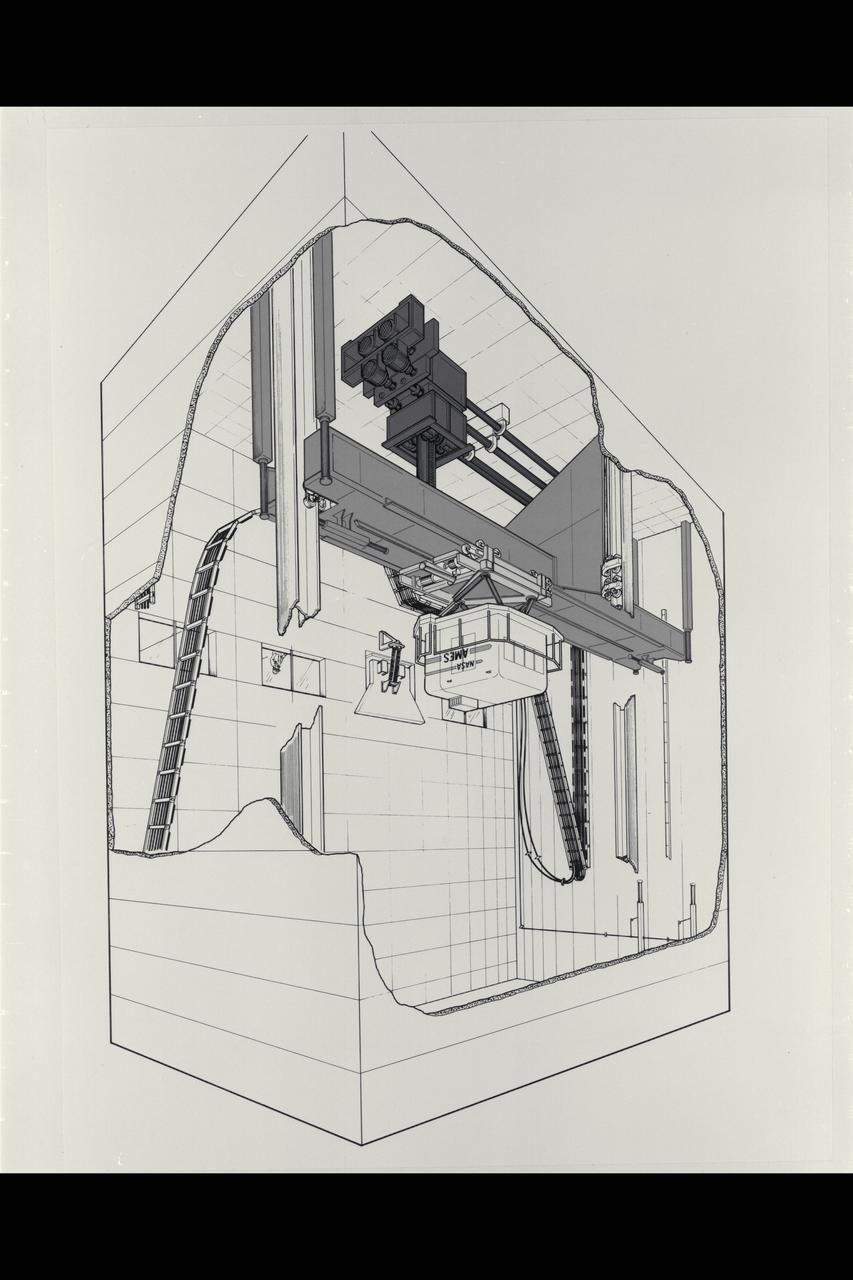Illustration Vertical Motion Simulator (VMS) Facility and Cab cutaway