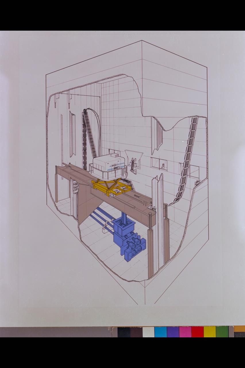 Illustration Vertical Motion Simulator (VMS) Facility and Cab cutaway