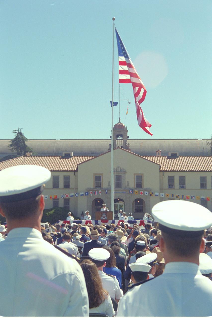 Navy Disestablishment Ceremony (NAS Moffett Field) and the handing off to NASA/AMES Research Center Director Dr. Ken Munechika (Moffett Federal Airfield MFA)