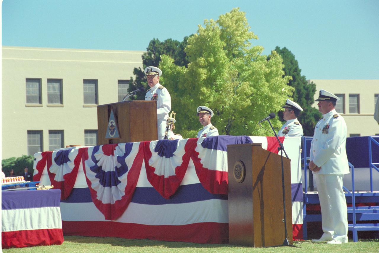 Navy Disestablishment Ceremony (NAS Moffett Field) and the handing off to NASA/AMES Research Center Director Dr. Ken Munechika (Moffett Federal Airfield MFA)
