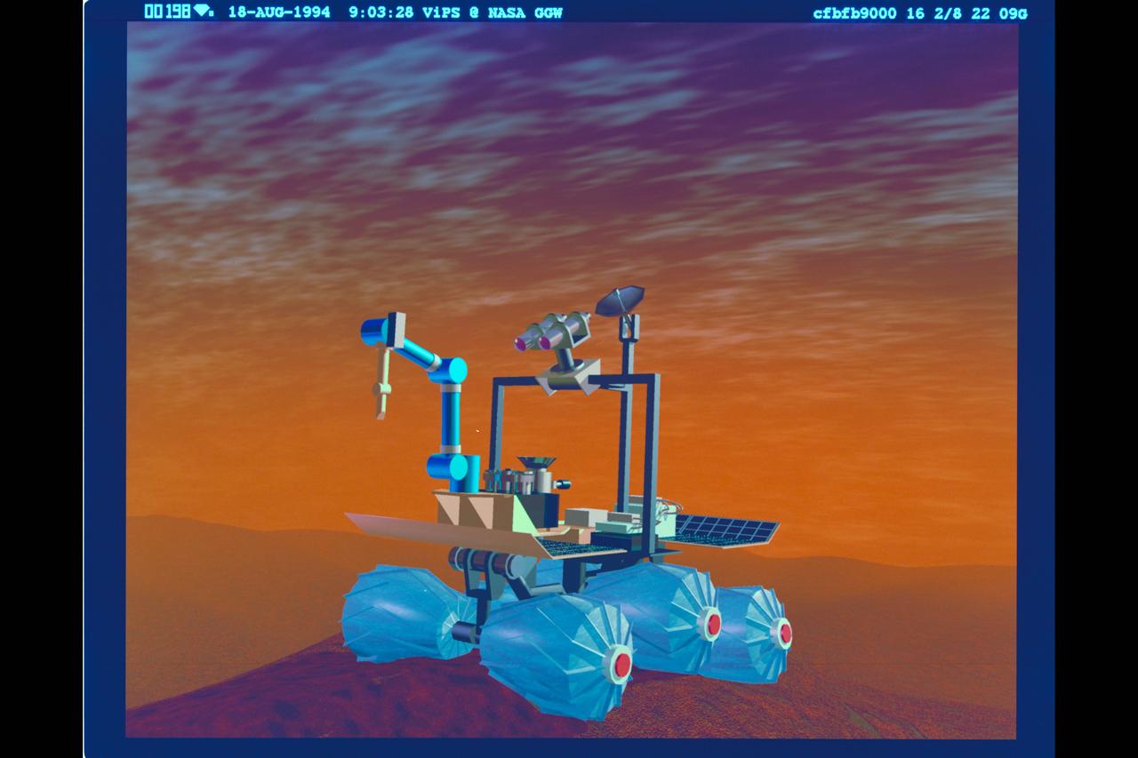 Digital Art by Boris Rabin Telepresence: Russian Rover Marsakhod on Martian surface