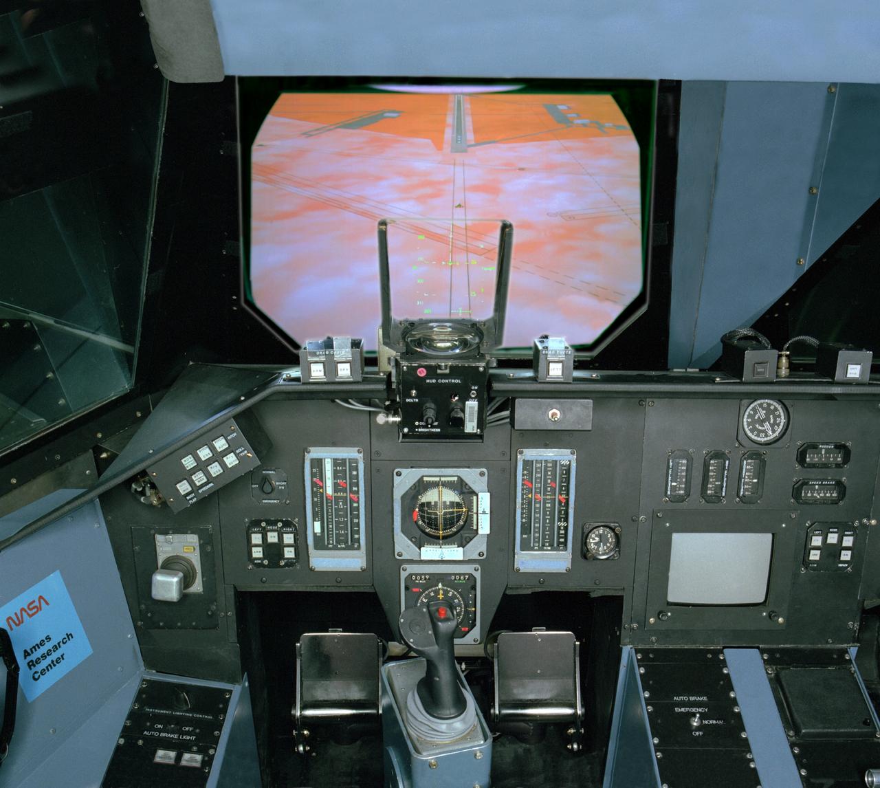 NASA Ames VMS (Vertical Motion simulator) S-cab Space Shuttle sim with out the window views 'DFRC landing'
