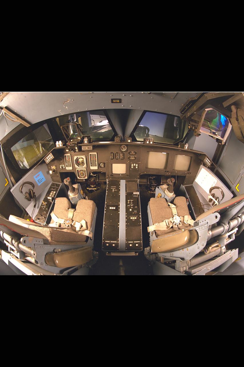 NASA Ames VMS (Vertical Motion Simulator) S-Cab (Space Shuttle Cab) overhead fisheye view