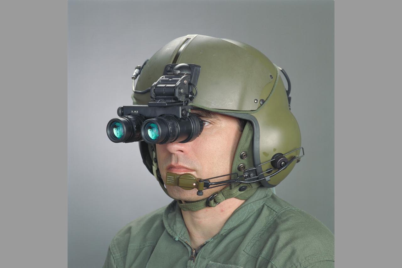 Night Vision Goggles  (two optics) with Lawrence  Hintz.  (Szoboszlay) for helicopter NOE flight