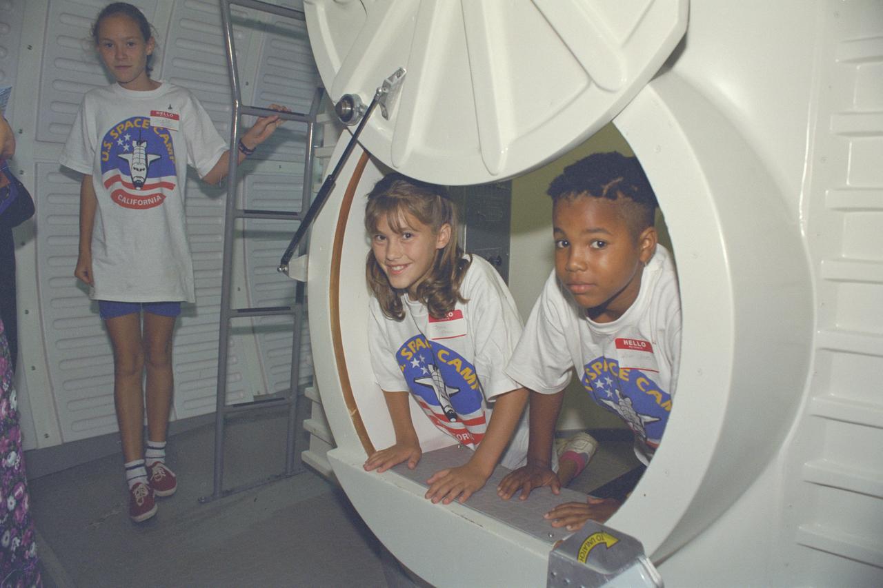U.S. Space Camp California 'Day Camp' Grand Opening kids discover Shuttle hatch