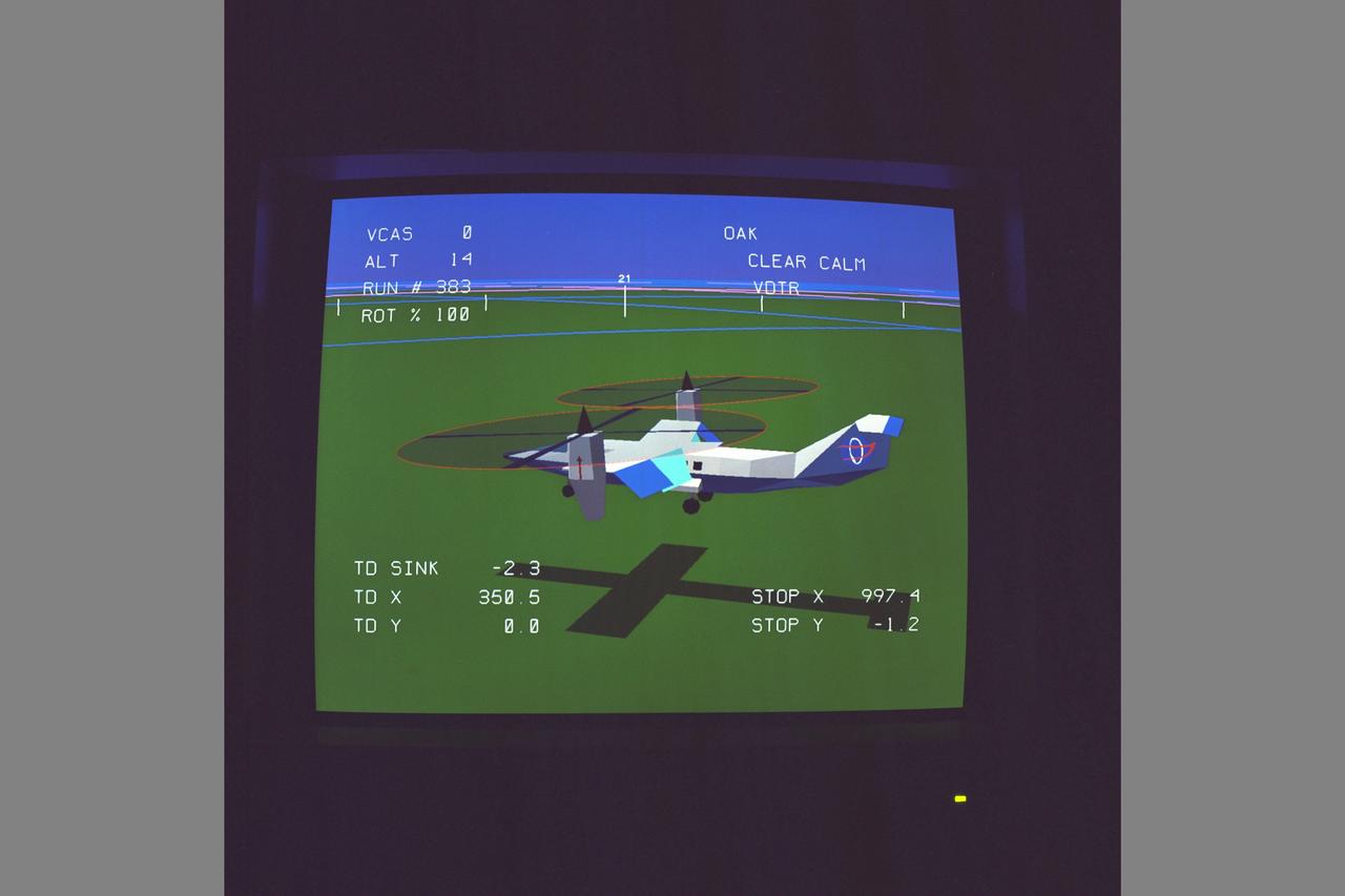 VMS: Variable Diameter Tiltrotor Simulation Project. side view display with XV-15 aircraft