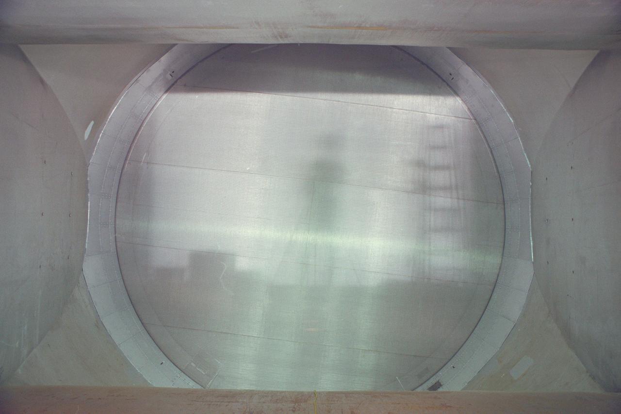 N-227 Unitary Plan Wind Tunnel Modification Project - diffuser & contraction vanes  (image show reflection of photographer on vane)
