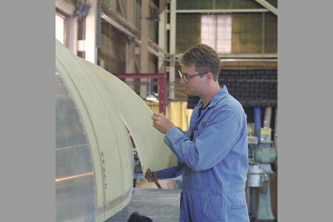 Manufacturing Division (Code JM) Projects. Damon Flausburg working on STAR model in N-246 Metal Fabrications Br. (code-JMF) Damon Flansburg