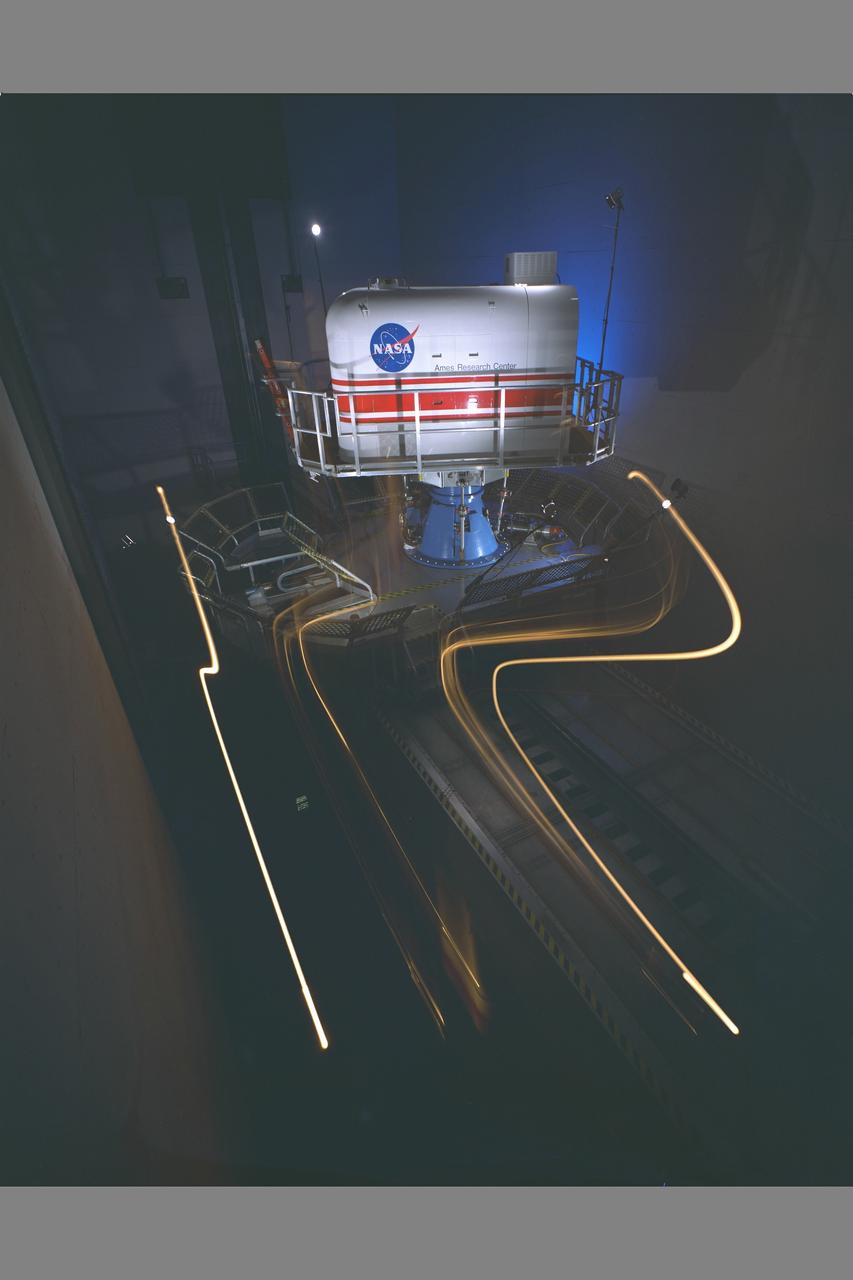 N-243A Vertical Motion Simulator cab in Motion.