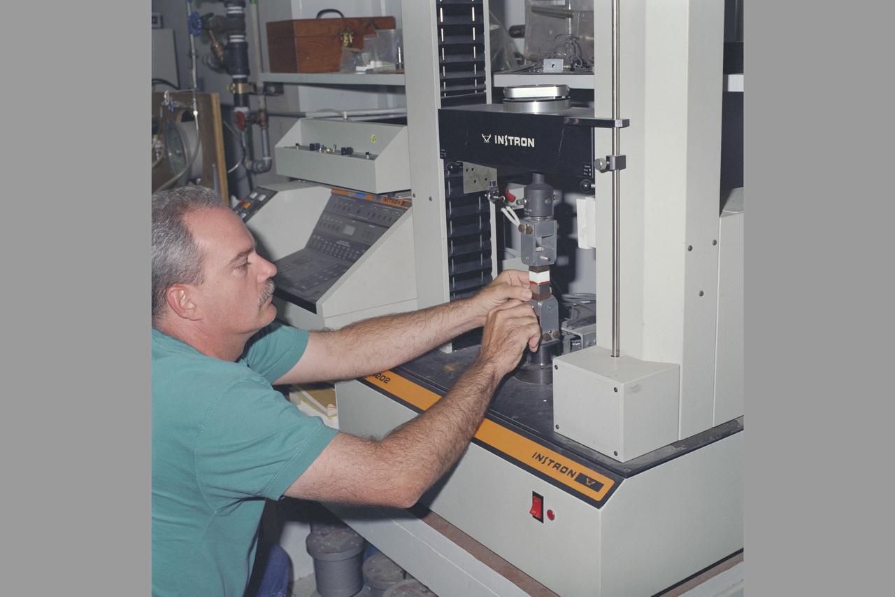 X-33 (Leeward) Aeroshell flight test instrumentation bond verification procedure (shop) with Richard Piquette