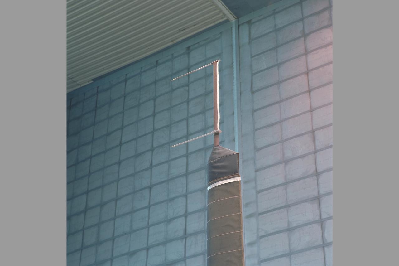 XV-15 Rotor Installation in 80X120 ft. Wind Tunnel Test-0048. (microphone set up) Noise Reduction