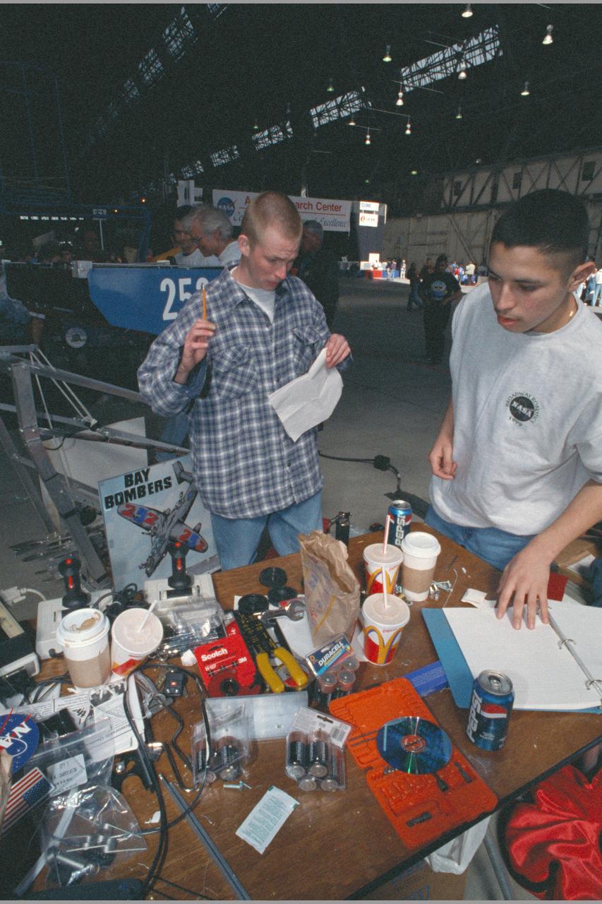 NASA AMES sponsored  FIRST (Inspiration and Recognition of Science and Technology) Western Regional Robot Games Student competition in Hangar