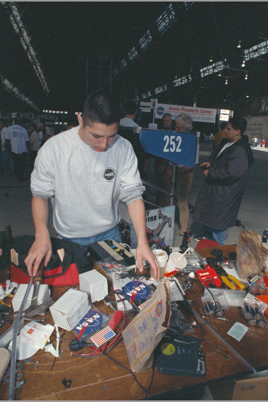NASA AMES sponsored  FIRST (Inspiration and Recognition of Science and Technology) Western Regional Robot Games Student competition in Hangar