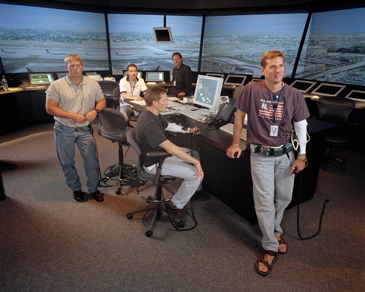 Future Flight Central: Los Angeles International Airport (LAX) Phase 2 simulations in FFC Tower with Jim McMahon Barry Gloth, Chris Hall, Elliot Brann and Boris Rabin