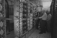 New Center Network Deployment ribbon Cutting: from left to right: Maryland Edwards, Code JT upgrade project deputy task manager;  Ed Murphy, foundry networks systems engineer; Bohdan Cmaylo, Code JT upgrade project task manager, Scott Santiago, Division Chief, Code JT; Greg Miller, Raytheon Network engineer and Frank Daras, Raytheon network engineering manager.