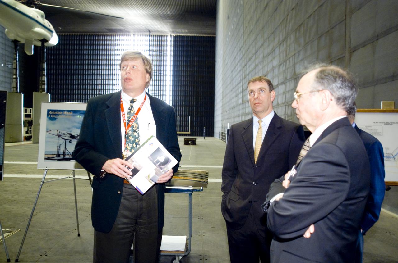 British royalty visits Ames; Prince Andrew, Duke of York on tour in 80x120ft w.t.