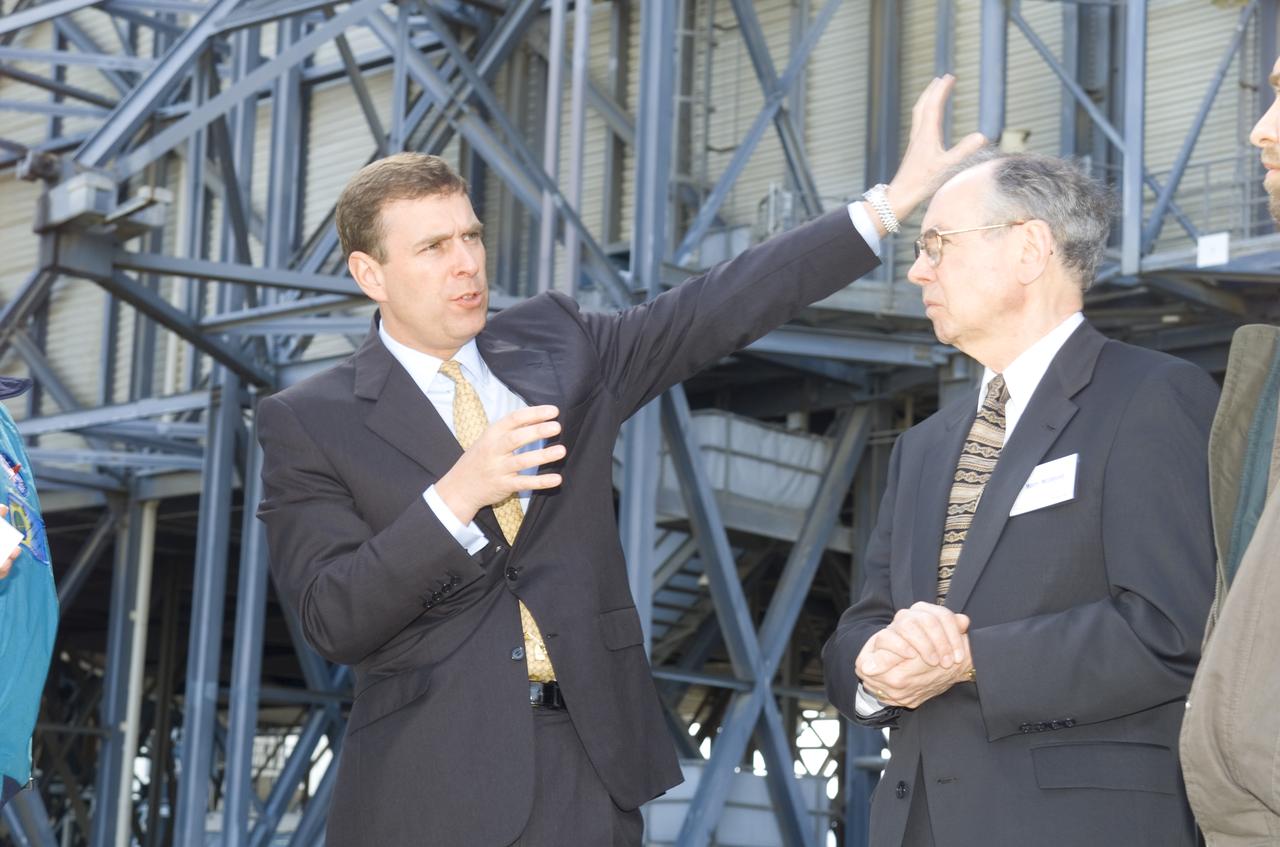 British royalty visits Ames; Prince Andrew, Duke of York on tour, shown here with Dr. Henry 'Harry' McDonald, Director of Ames Research Center