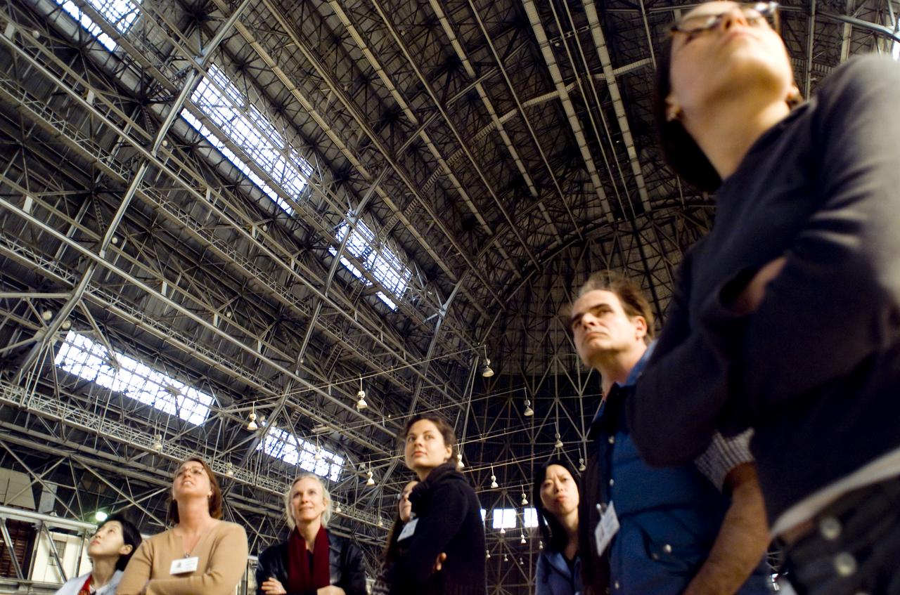 San Jose State University Art Students tour Ames Hangar One