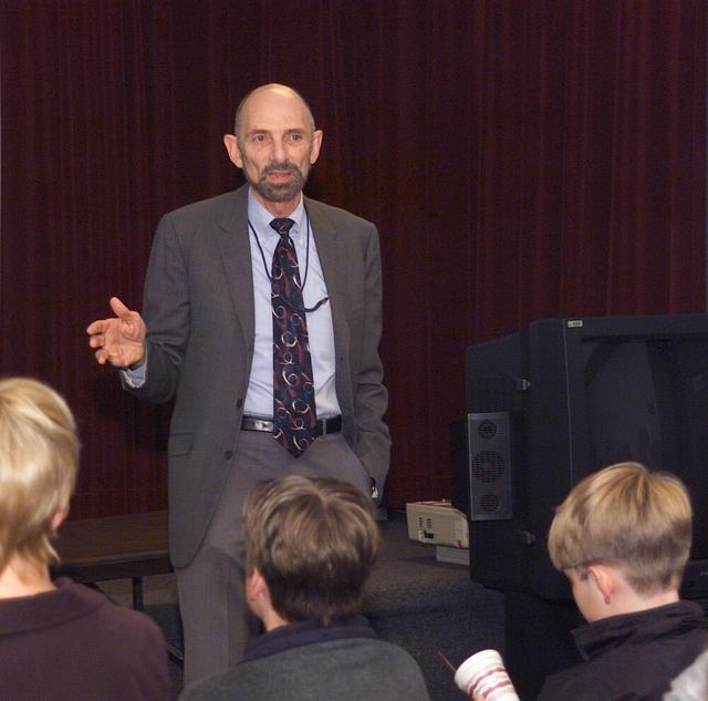Space Day 2002; Directors Breakfast @ NASA Ames Visitors Center for student Winners of Santa Clara Valley Science & Engineering Fair and San Francisco Bay Aera Science Fair (Students are addressed by Bob Rosen, Ames Associate Director for Aerospace Programs)