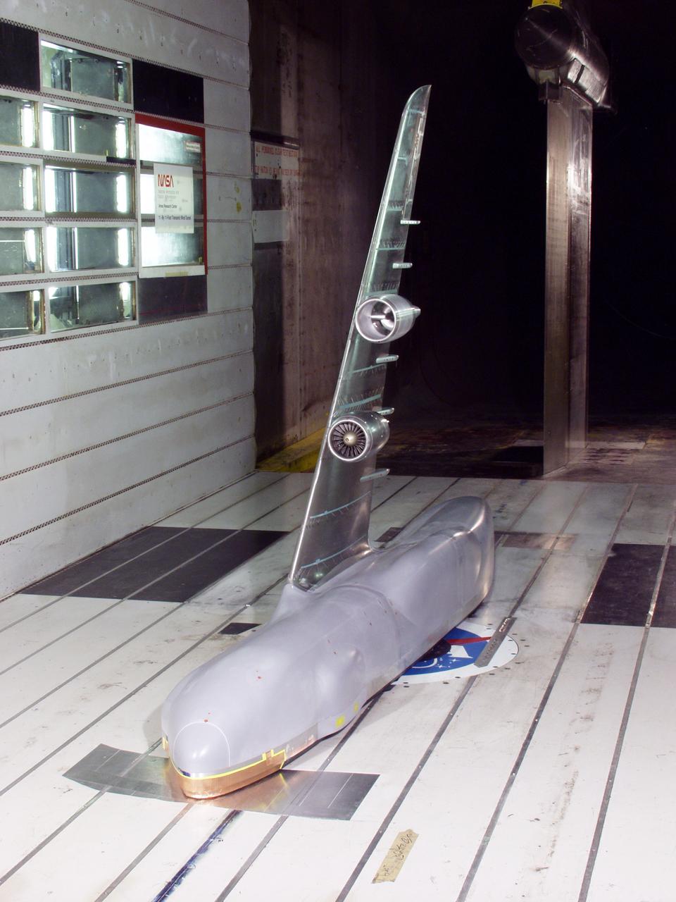 C-5 Re-engineering and Realiability Program semi-span model; 11ft w.t. Test-11-0103; Throught flow nacelle and inboard nacelle with turbine propulsion systems unit