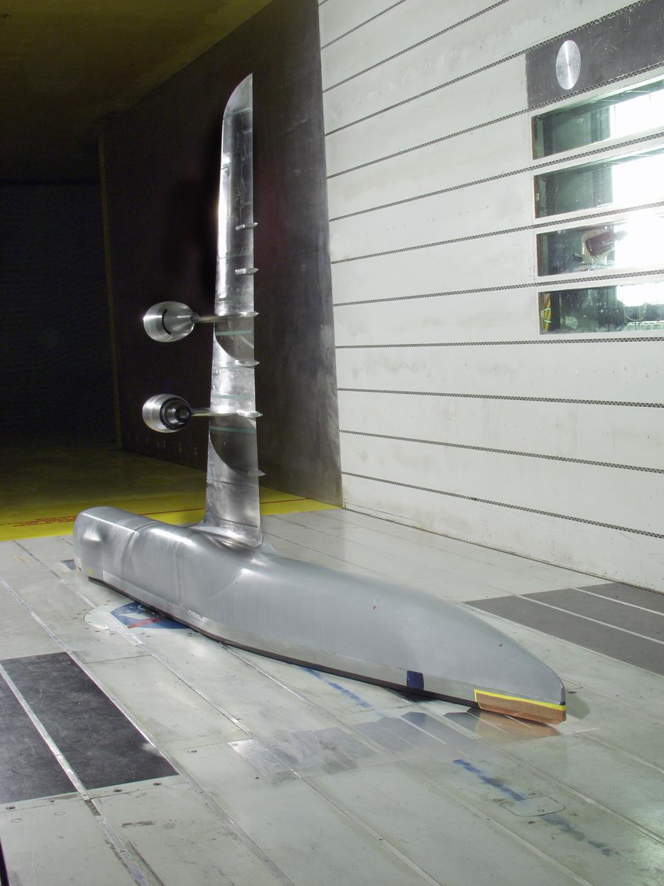 C-5 Re-engineering and Realiability Program semi-span model; 11ft w.t. Test-11-0103; Throught flow nacelle and inboard nacelle with turbine propulsion systems unit