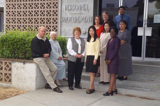 Acquisition Division (Code-JAI)  Acquisition Branch for Information Systems; Front Row L-R; Errol Ridgway, Lupe Velasquez, Dolores Morrison, Sue King, Pat Williams: Back Clockwise from bottom; Wendy Takeguchi, Jill Willard, Joanne Comstock, Carlos Torrez, Alma Garcia