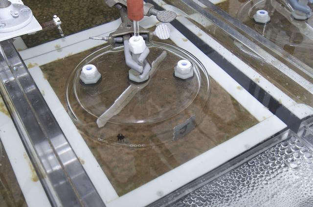 Microbial Mats; n-239 roof, Greenhouse one: close up of flux measurement test (chamber)