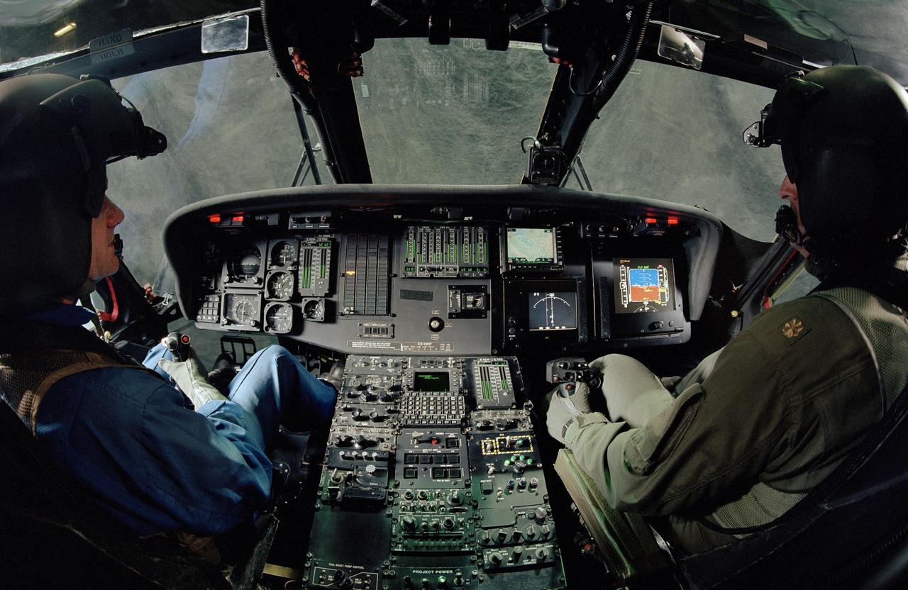 NRTC/RITA RIA precision pathway terminal Guidance: UN-60 RASCAL (#012)  cockpit (National Rotorcraft Technology Center/Rotorcraft Industry Technology Association Runway Independent Aircraft)
