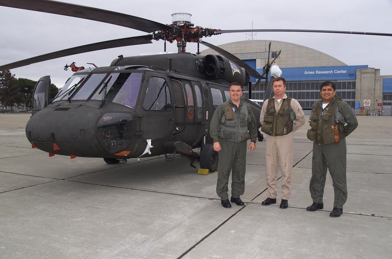 NRTC/RITA Precision Pathway Terminal Guidance: UH-60 RASCAL (#012)  (National Rotocraft Technology Center/Rotorcraft Industry Technology Association) runway independent aircraft - Sikorsky Helicopter pilot Kevin Bredenbeck with Dave Arterburn and Ernie Morales of Ames