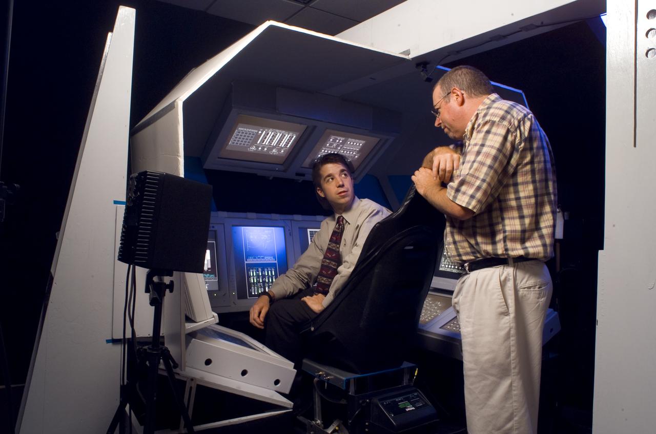 ISIS (Intelligent Spacecraft Interface Systems) Laboratory - Jeff McCandless, PHD Scientist (seated) and Robert McCann, PHD Scientist (standing)
