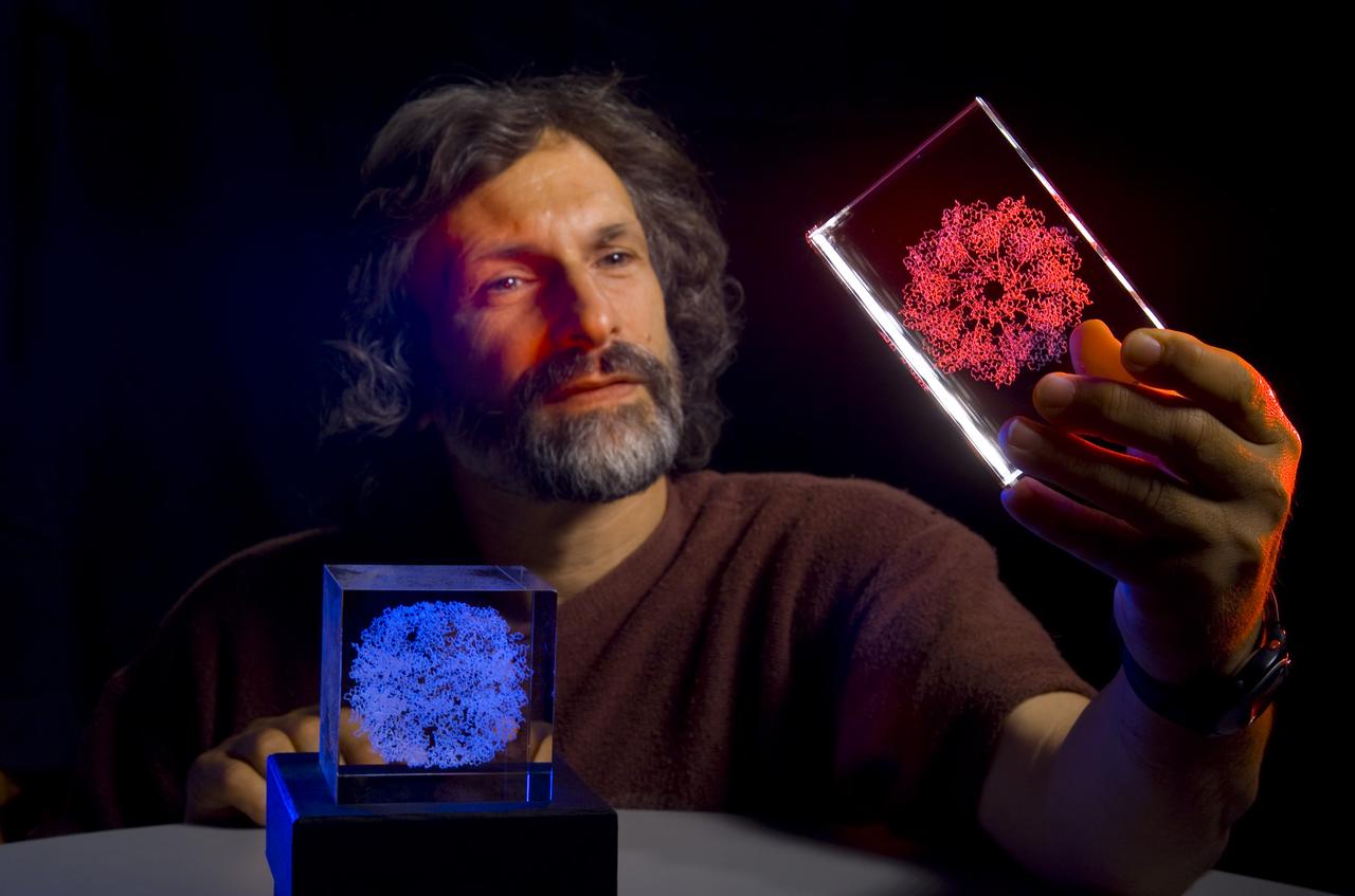 Johnathan Trent looking at Rosetta Stone Protein Model