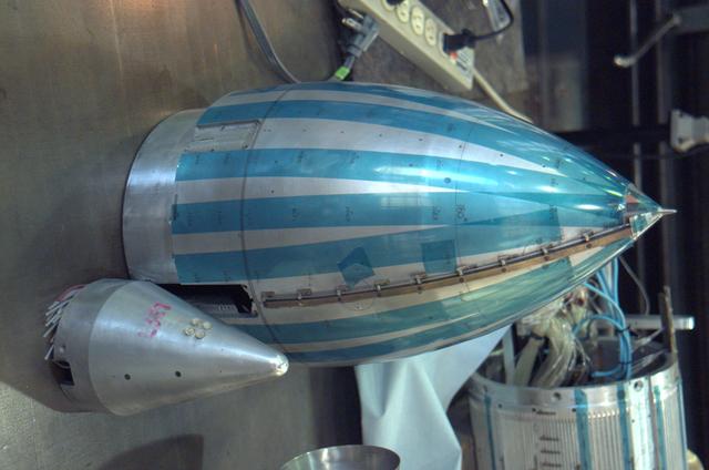 3% Space Shuttle Model preparation in Ames Machine Shop for Return to flight test to be run in the Ames 9X7ft wind tunnel test T97-0131 (IA-700B)