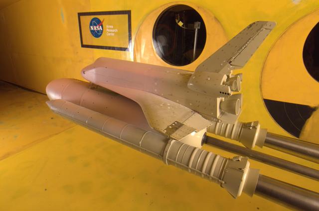 3% Space Shuttle Model Testing for Return to flight in the Ames 9X7ft wind tunnel test T97-0131 (IA-700B) with pressure sensitive paint