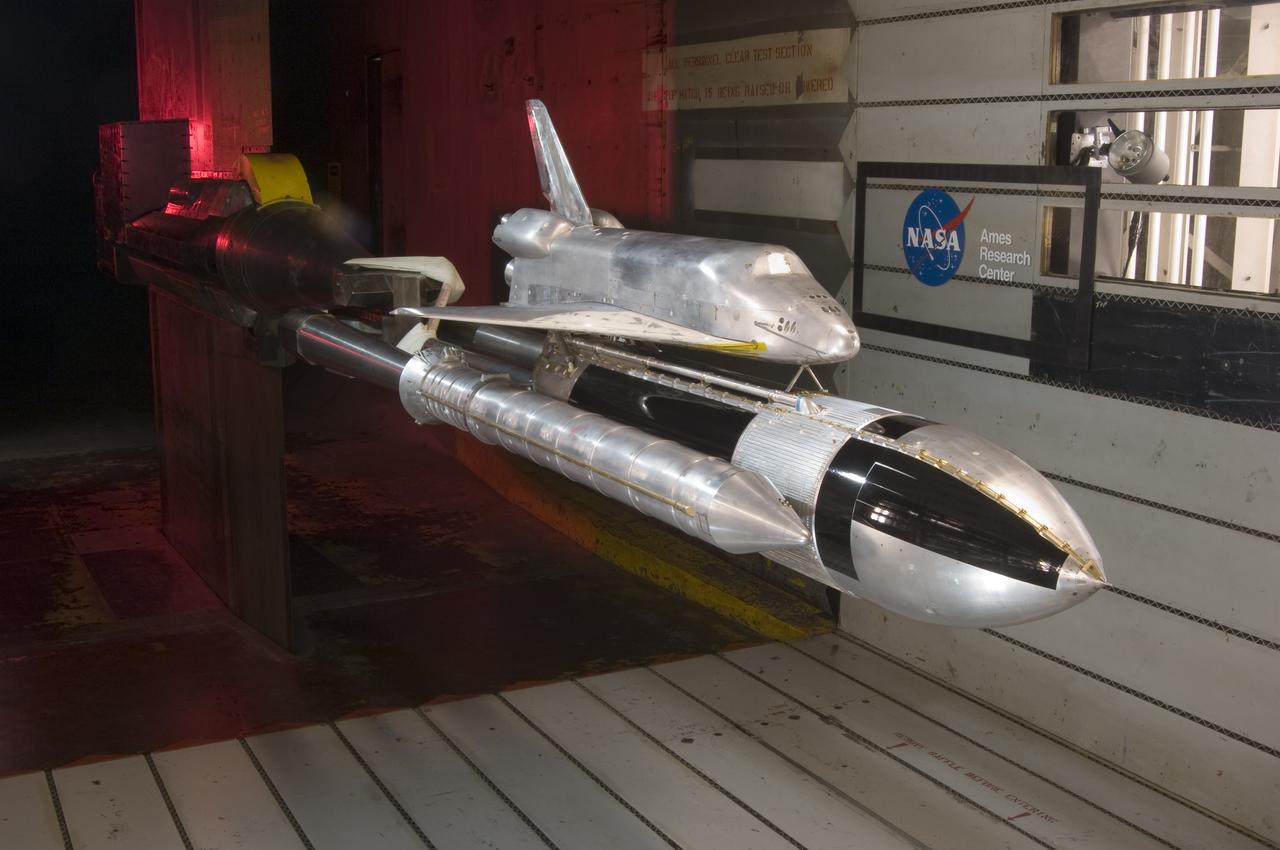 3% Space shuttle Acoustics model test-11-150 in 11ft. wind tunnel on PAL Ramp