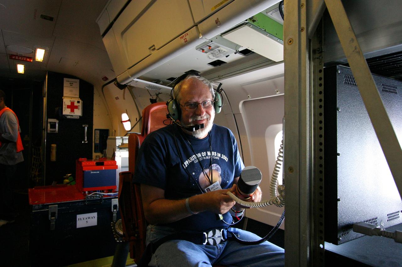 DC-8 NAMMA MISSION TO CAPE VERDE, AFRICA: Dr Robert Pasken, St Louis University, prepares to release a dropsonde from the DC-8 during a NAMMA science flight