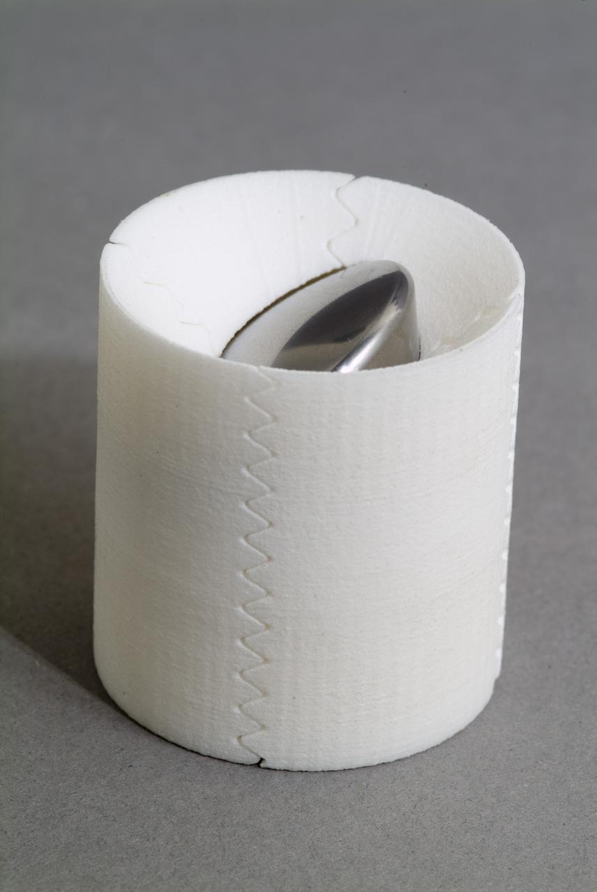 CEV (Crew Escape Vehicle) capsule Balistic Range testing to examine static and dynamic stability characteristics  (at the Hypervelocity Free-Flight Facility) HFF - model M-1 in 40 degree initial launch angle with sabot