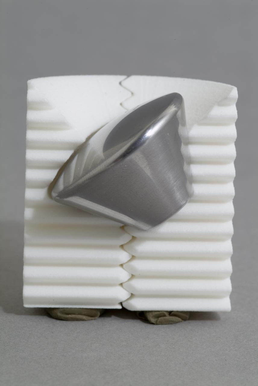 CEV (Crew Escape Vehicle) capsule Balistic Range testing to examine static and dynamic stability characteristics  (at the Hypervelocity Free-Flight Facility) HFF - model M-1 in 40 degree initial launch angle with sabot